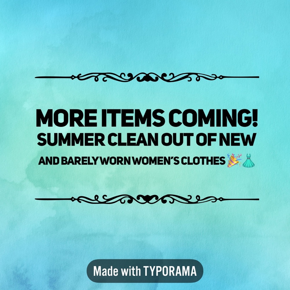 New items coming!